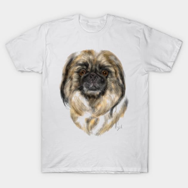 A happy Pekingese pooch T-Shirt by LITDigitalArt